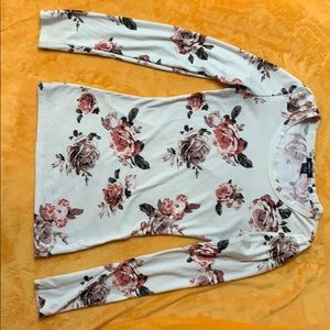 Floral white long sleeve